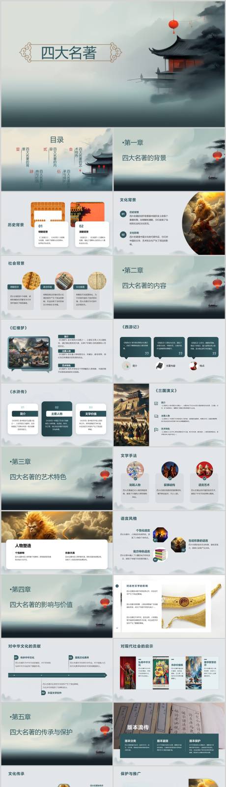源文件下載【享設計】搜索編號：34090021680602912【四大名著歷史典故PPT】