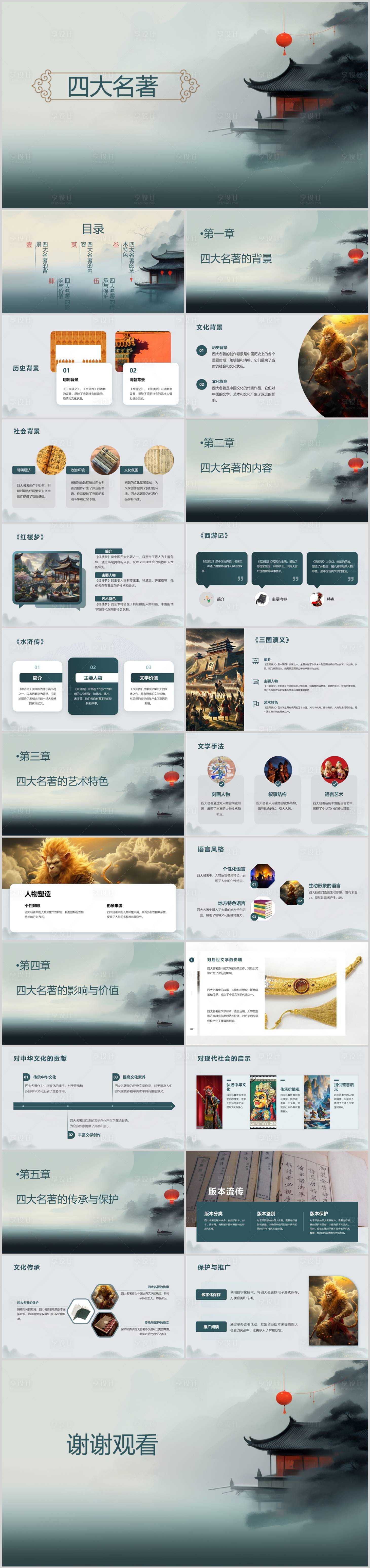 源文件下載【享設計】搜索編號：34090021680602912【四大名著歷史典故PPT】