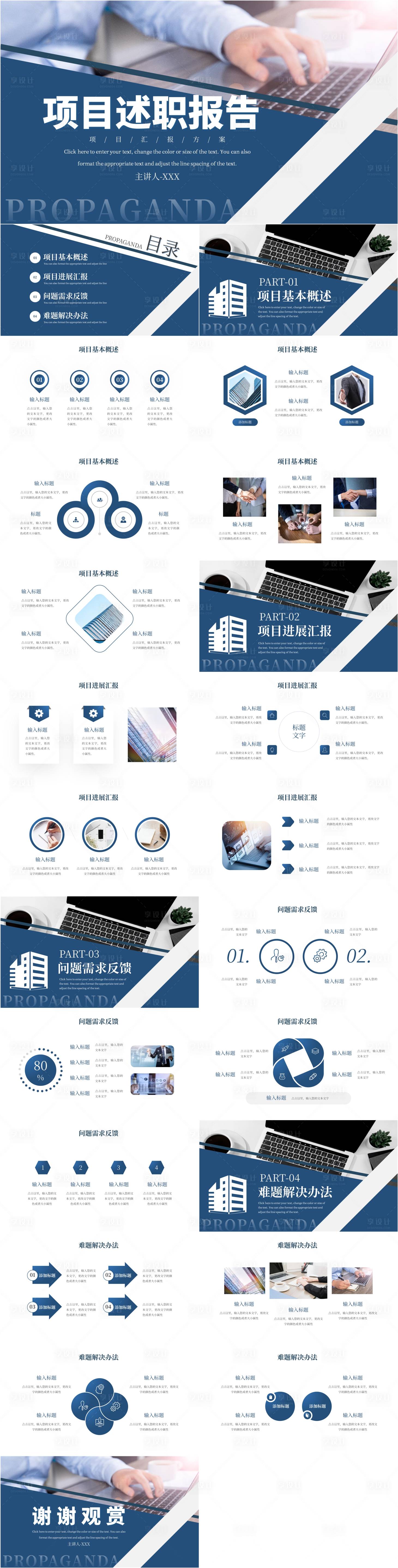 源文件下载【商务项目汇报述职报告PPT】编号：46050021669172456