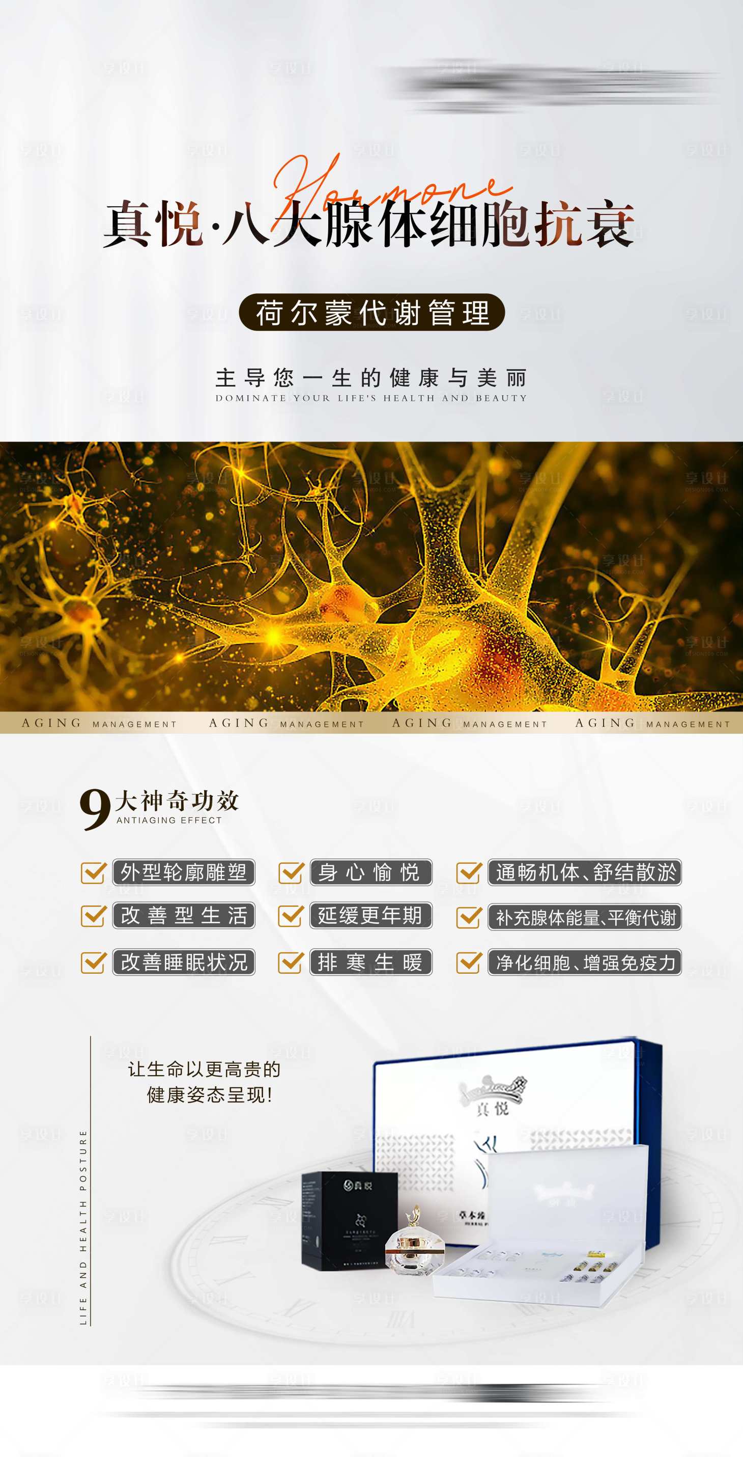源文件下载【享设计】搜索编号：38670021583421102【荷尔蒙八大腺体抗衰代谢管理】
