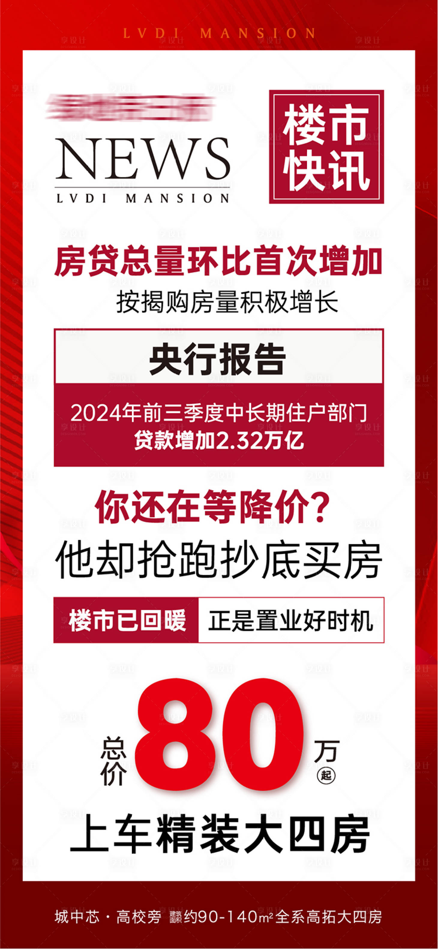 源文件下载【享设计】搜索编号：89540021803022034【楼市快讯海报】
