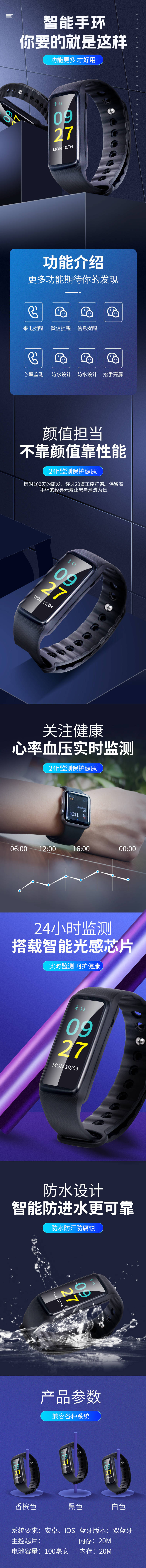 源文件下载【智能手环电商详情页】编号：83340021346418641