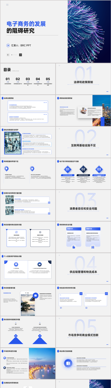 源文件下载【享设计】搜索编号：63660021608464013【电子商务的发展的阻碍研究PPT】