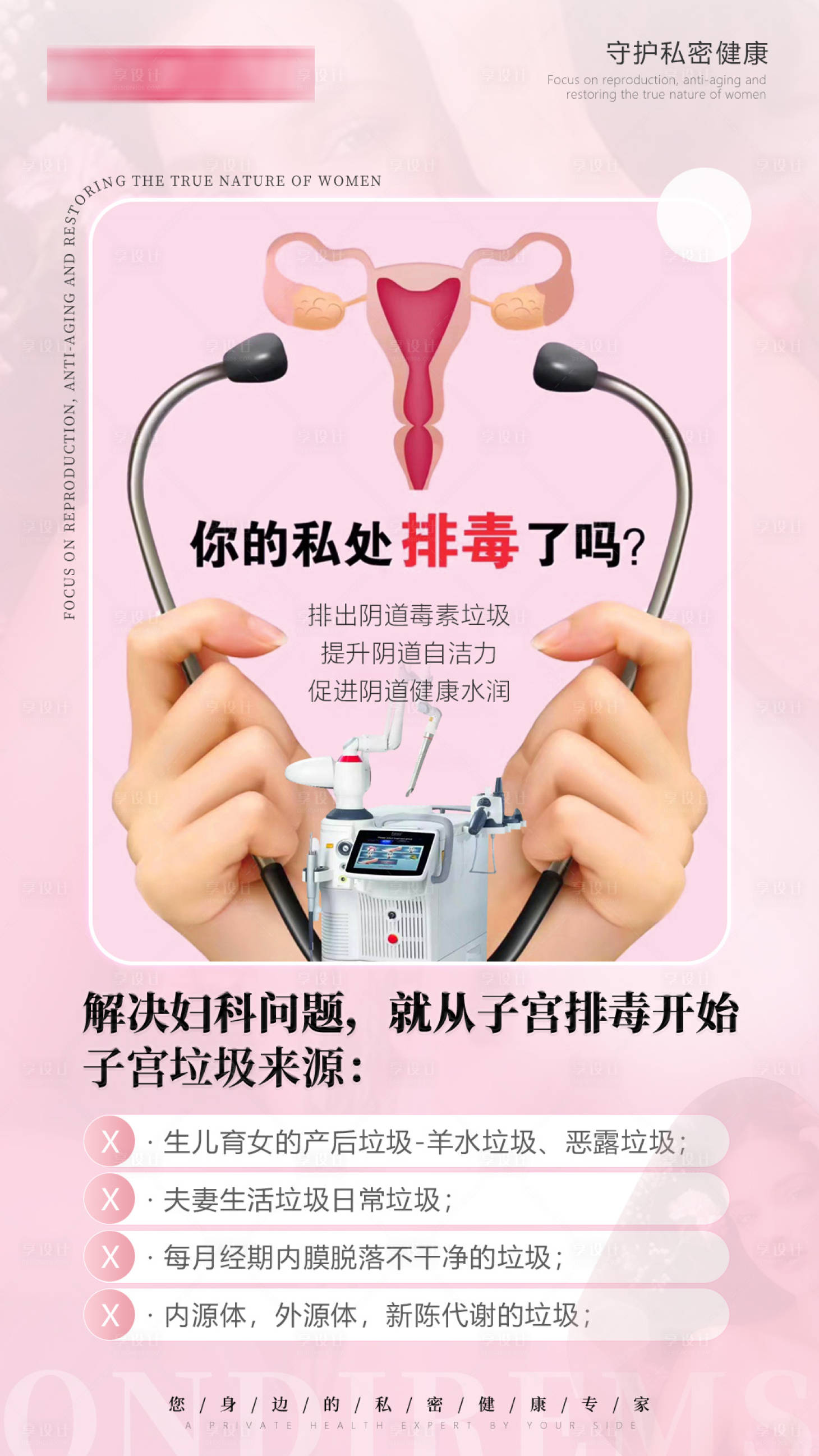 源文件下載【享設計】搜索編號：23710021554082600【醫美私密科普儀器海報】