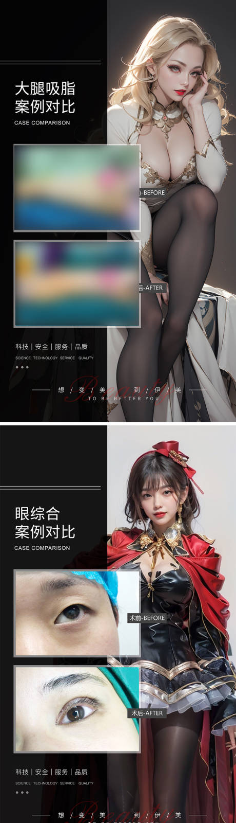 医美案例对比海报