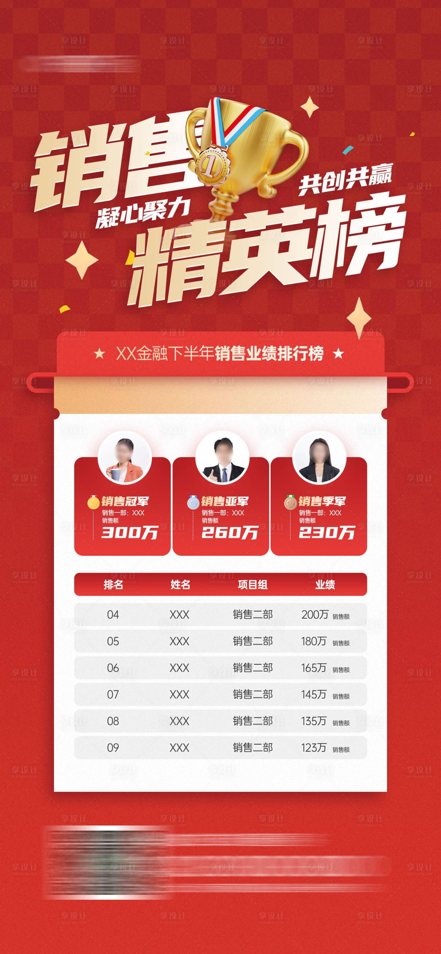 源文件下載【享設(shè)計】搜索編號：24410021300614744【銷售業(yè)績精英榜紅色宣傳海報】