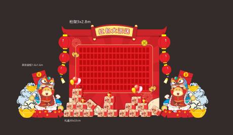 源文件下載【地產(chǎn)過年氛圍禮品堆頭美陳】編號：35760021515435080