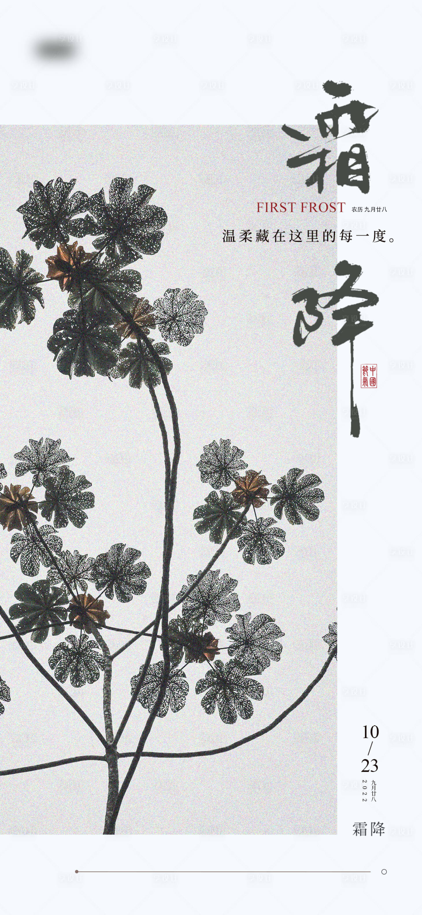 源文件下载【享设计】搜索编号：91310021716402360【霜降节气海报 】