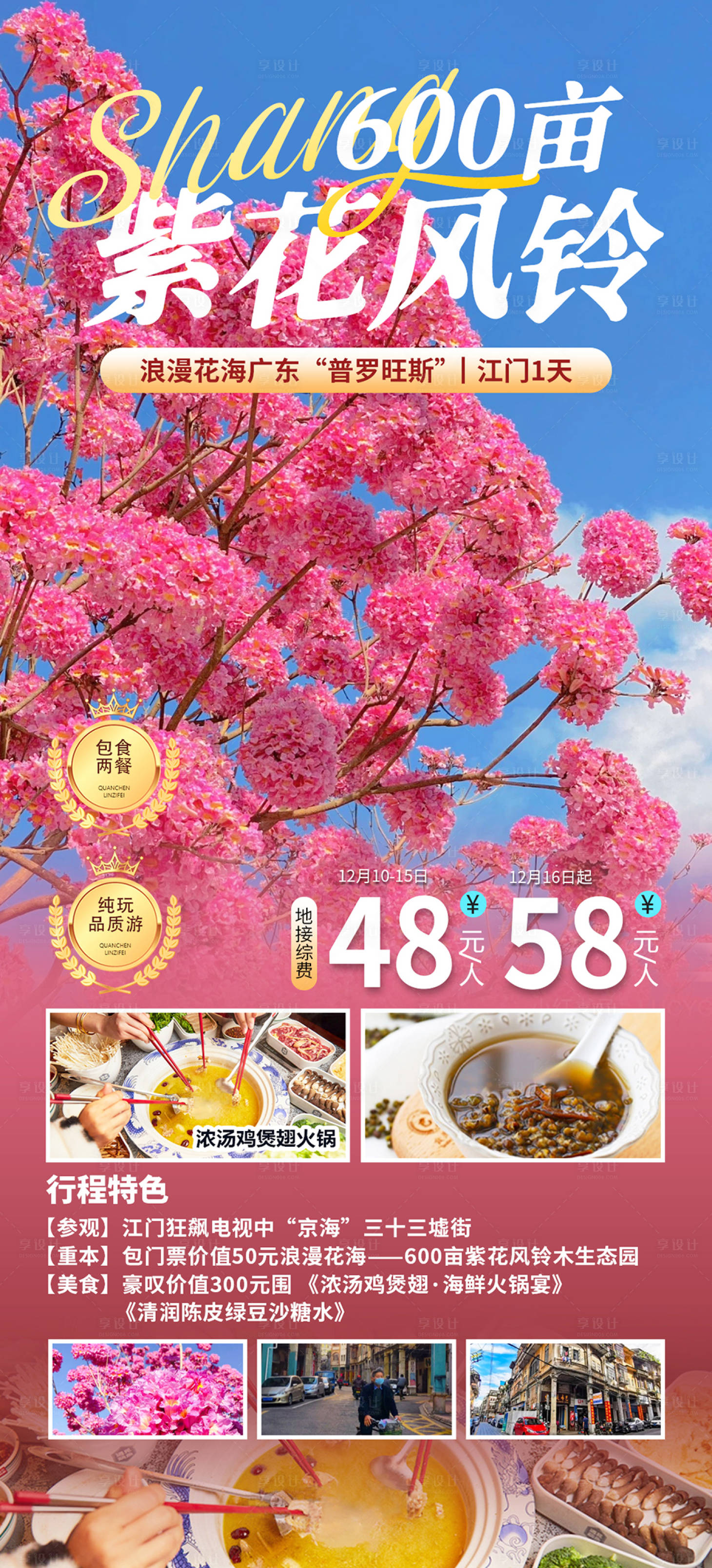 源文件下载【享设计】搜索编号：95530021293297894【江门狂飙赏花旅游海报】