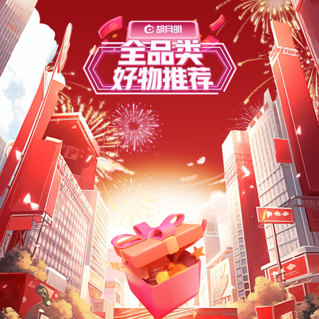 源文件下载【电商直播背景板】编号：53960021485094849