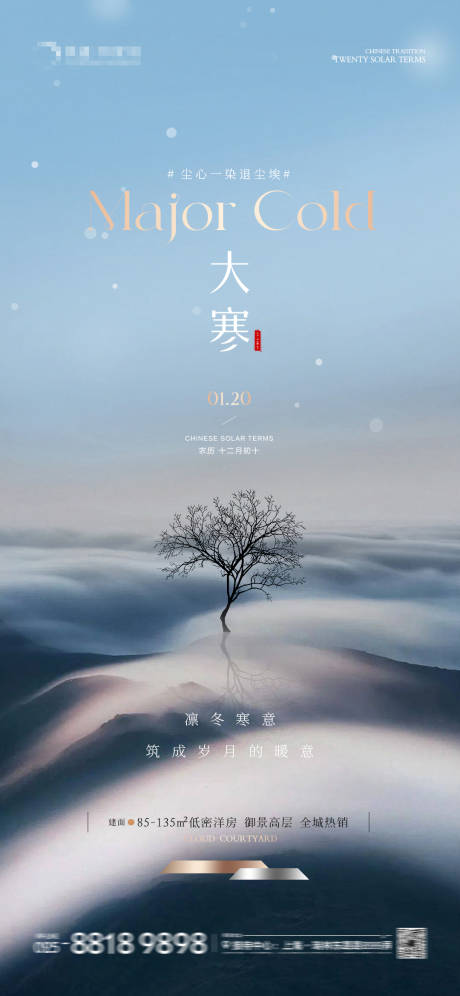 源文件下载【地产大寒意境海报】编号：36710021499535696