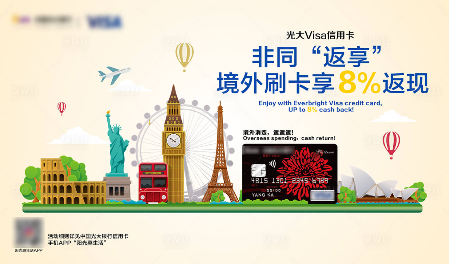 源文件下载【境外消费返现信用卡海报展板】编号：32770021310397712