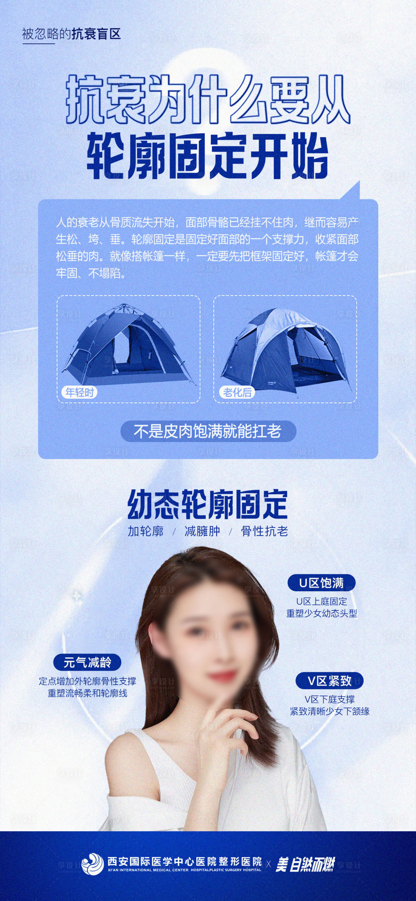 源文件下载【享设计】搜索编号：72670021384799623【医美海报轮廓固定抗衰海报】