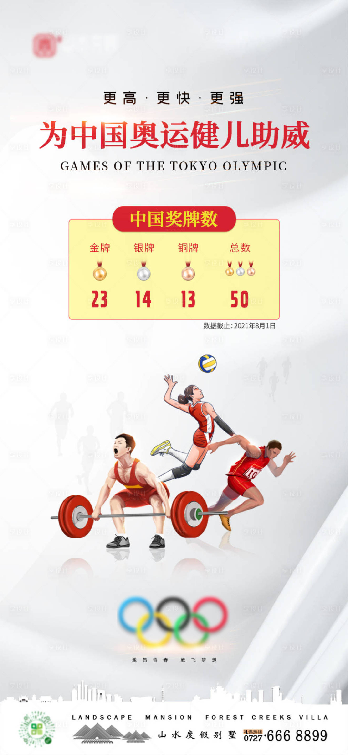 源文件下載【享設(shè)計】搜索編號：29720005855968259【奧運會中國獎牌數(shù)量海報】