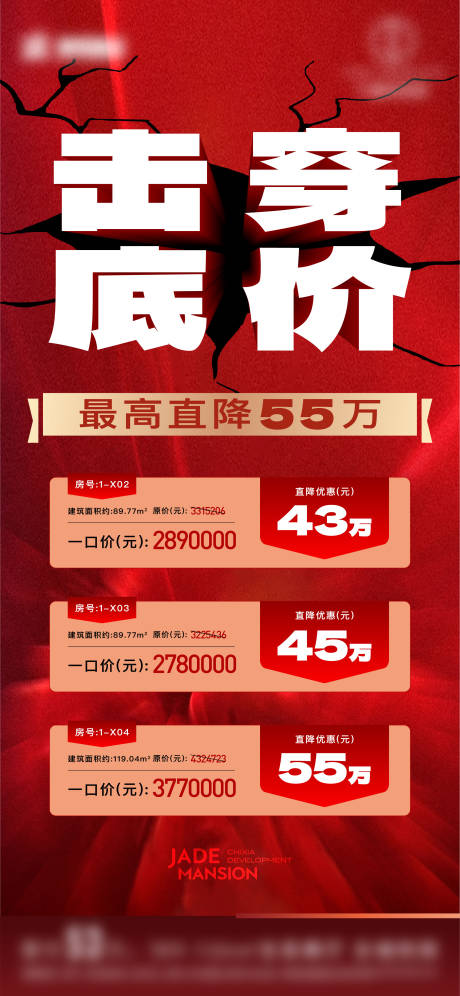 源文件下载【特价房底价击穿喜庆海报】编号：95790021749034007