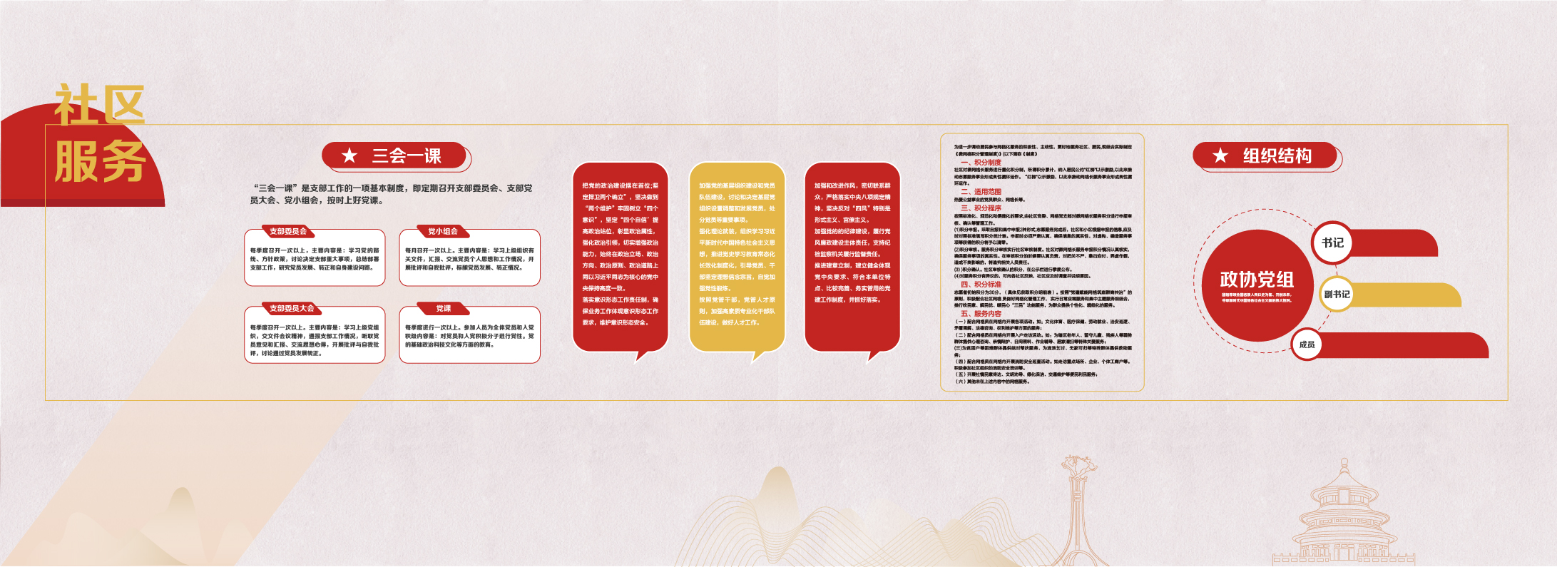 社区党建文化墙背景板