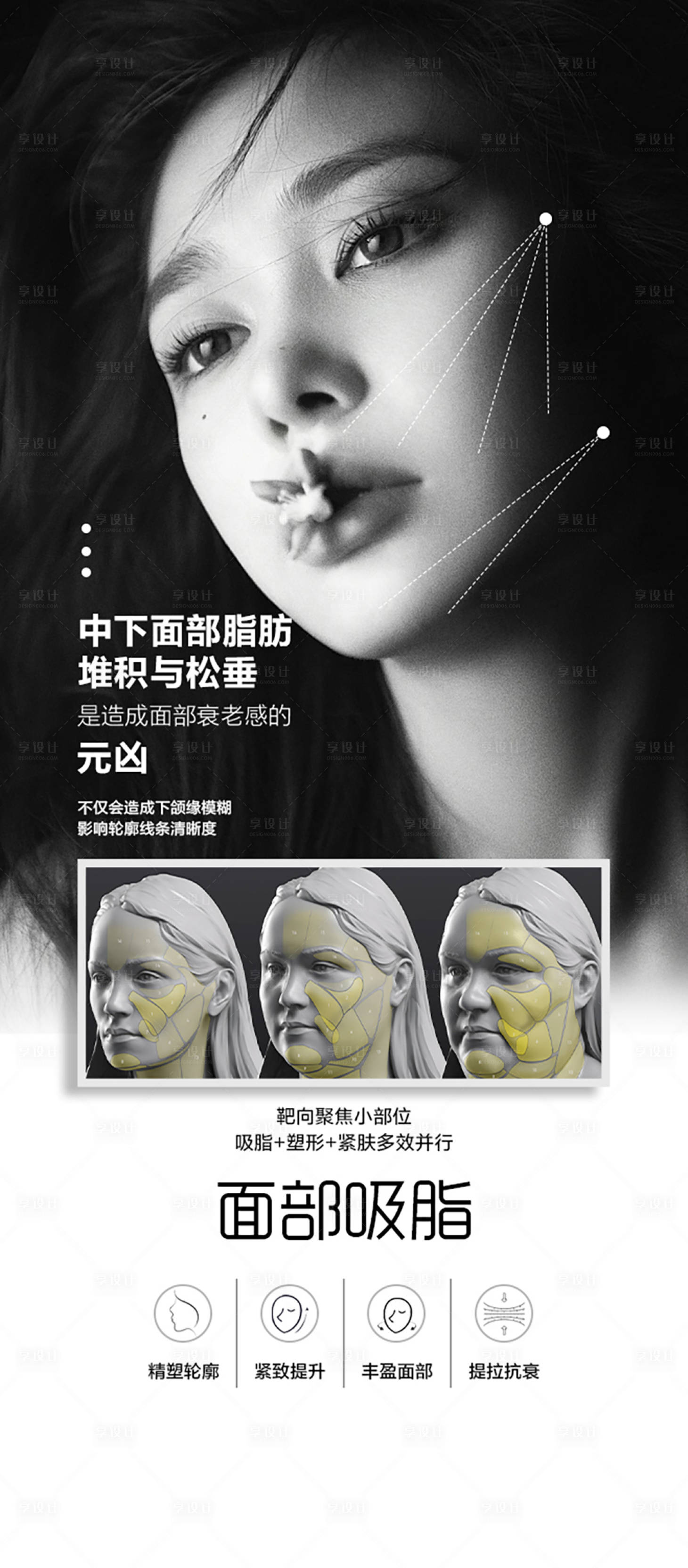 源文件下载【享设计】搜索编号：85520021700961462【面部吸脂海报】
