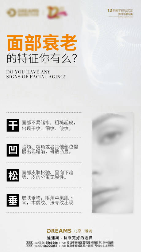源文件下载【医美面部衰老特征海报】编号：77130021776912098