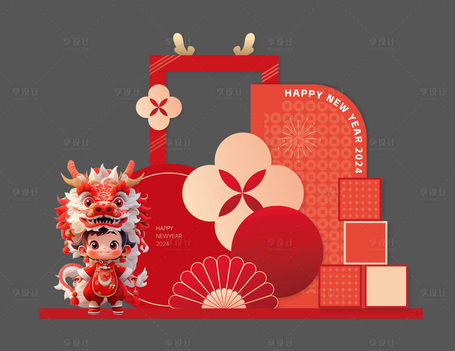 源文件下载【春节美陈堆头】编号：33160021504187353