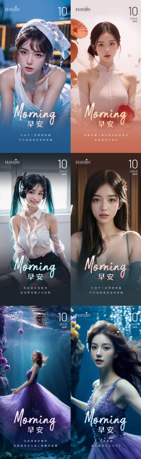 源文件下載【享設計】搜索編號：14580021466339370【醫美早安圖AI美女系列海報】