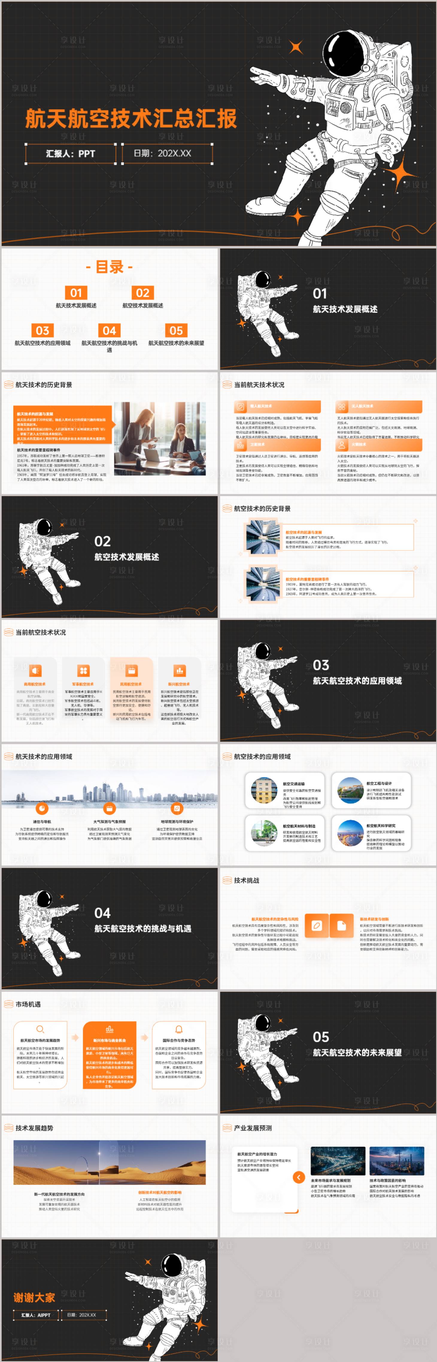 源文件下载【享设计】搜索编号：60130021700196981【航天航空技术汇总汇报PPT】