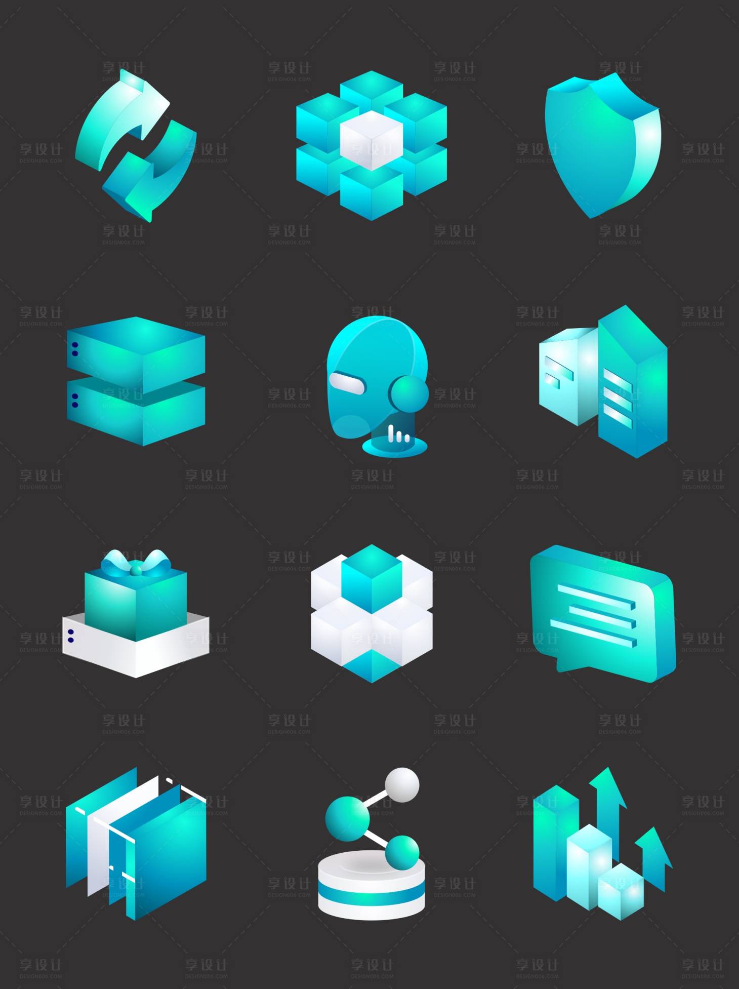 源文件下载【科技感3D立体玻璃微软风UI图标】编号：36970021347898962