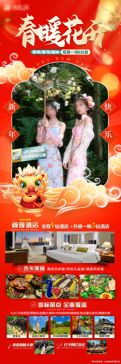 西双版纳春节旅游度假海报-源文件【享设计】