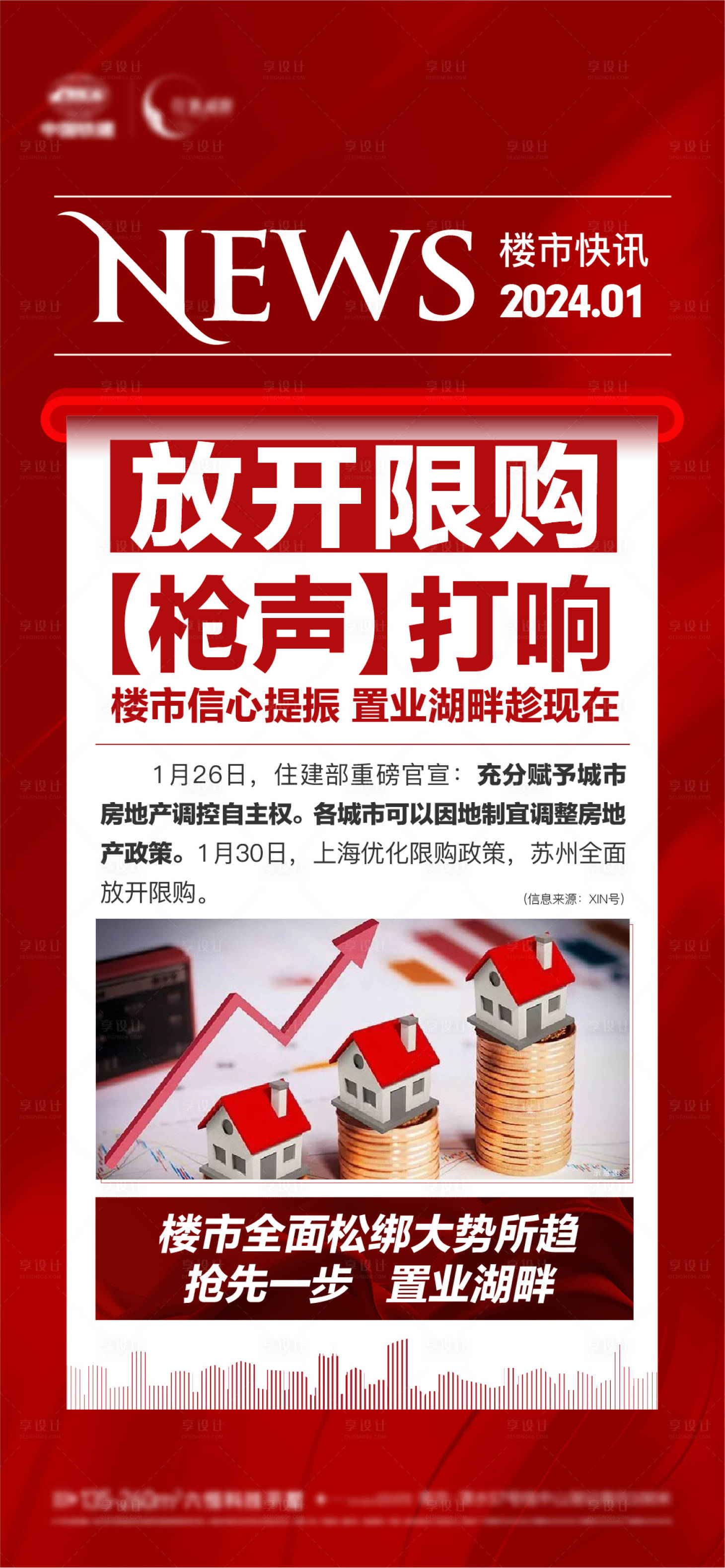 源文件下载【享设计】搜索编号：10880021844655562【地产利好政策海报】