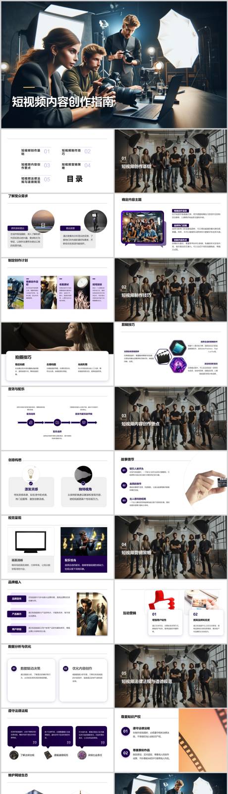 源文件下载【享设计】搜索编号：21480021742026231【短视频内容创作指南PPT】