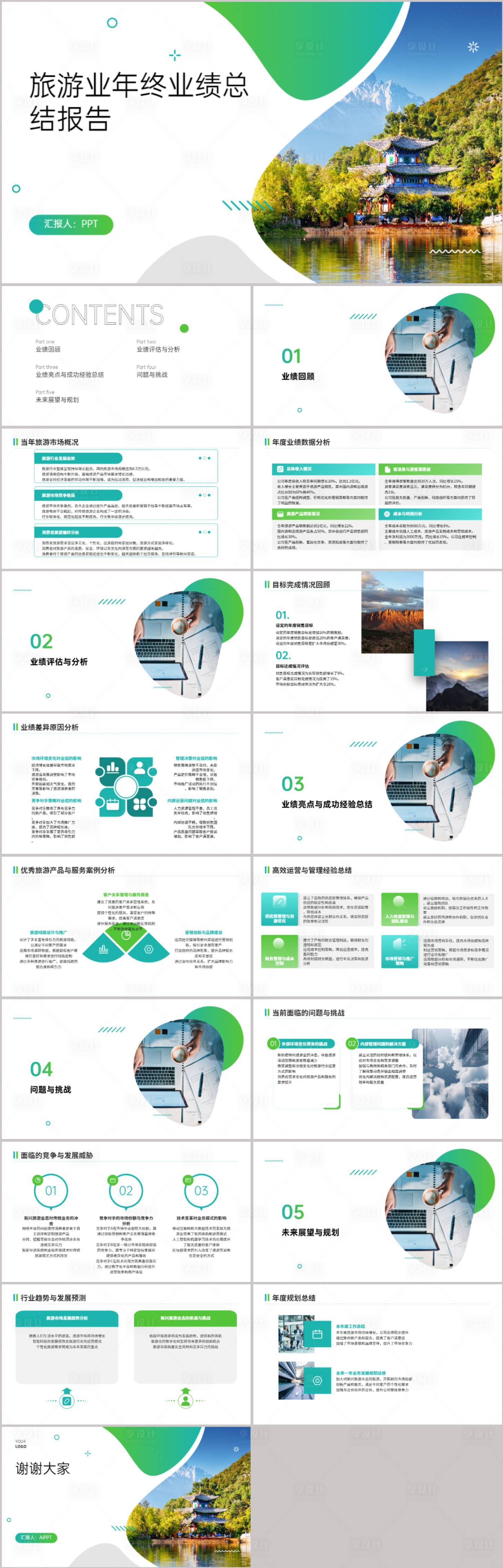 源文件下载【旅游业年终业绩总结报告PPT】编号：27240021650091097