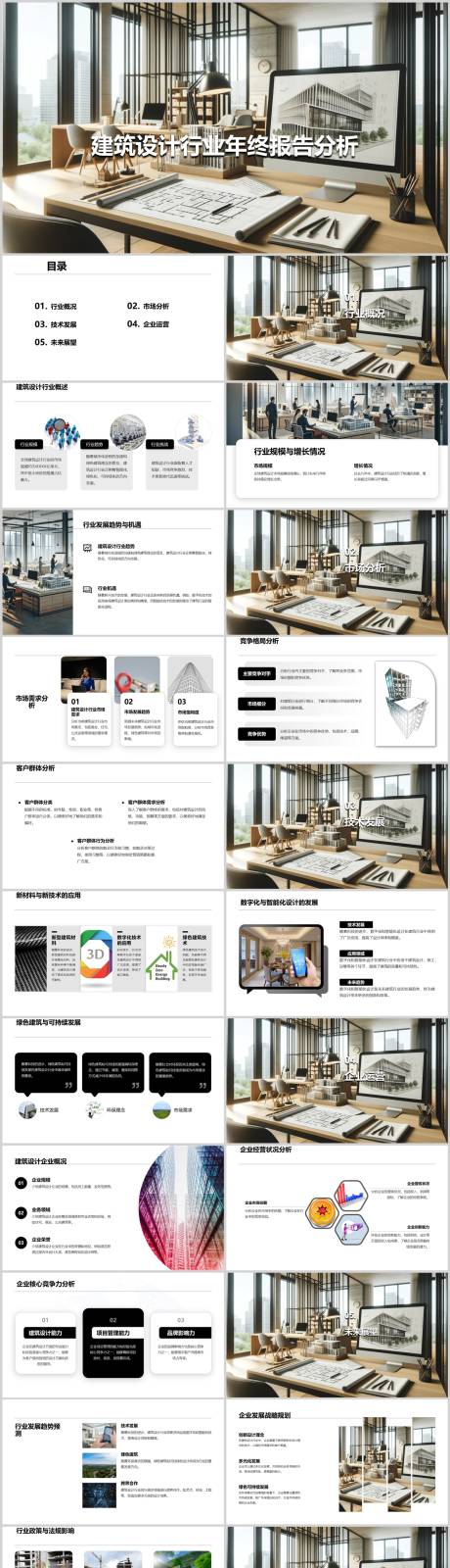 源文件下載【享設(shè)計(jì)】搜索編號(hào)：21530021733383582【建筑設(shè)計(jì)行業(yè)年終報(bào)告分析PPT】