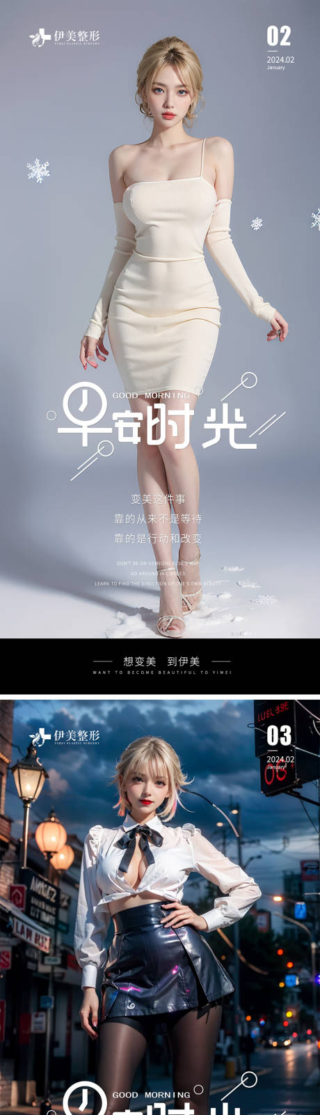 源文件下载【医美早安图模板海报】编号：79060021834564679