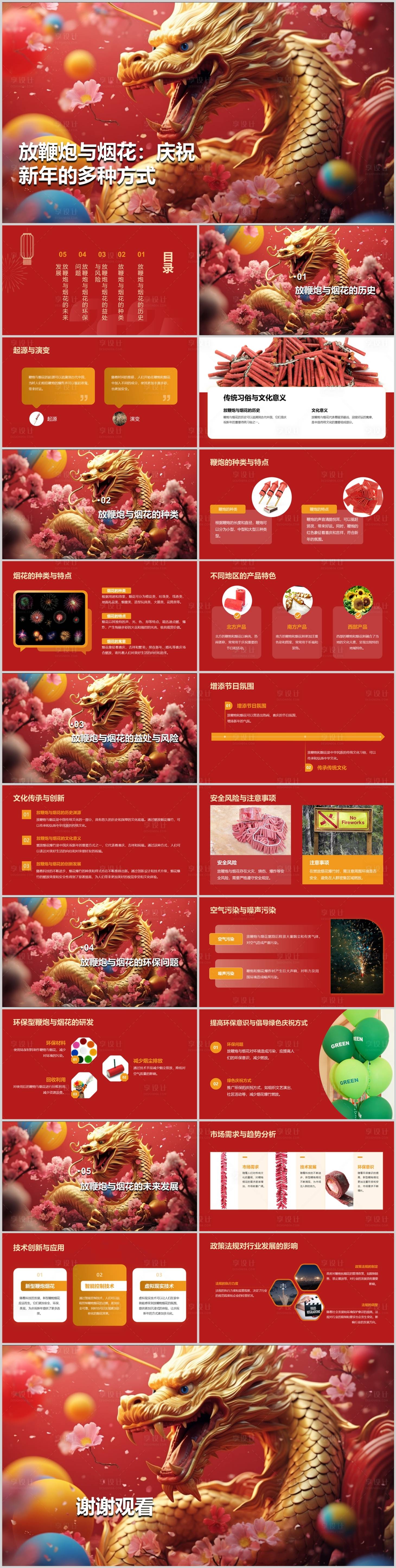 源文件下载【放鞭炮与烟花庆祝新年PPT】编号：54210021760118348