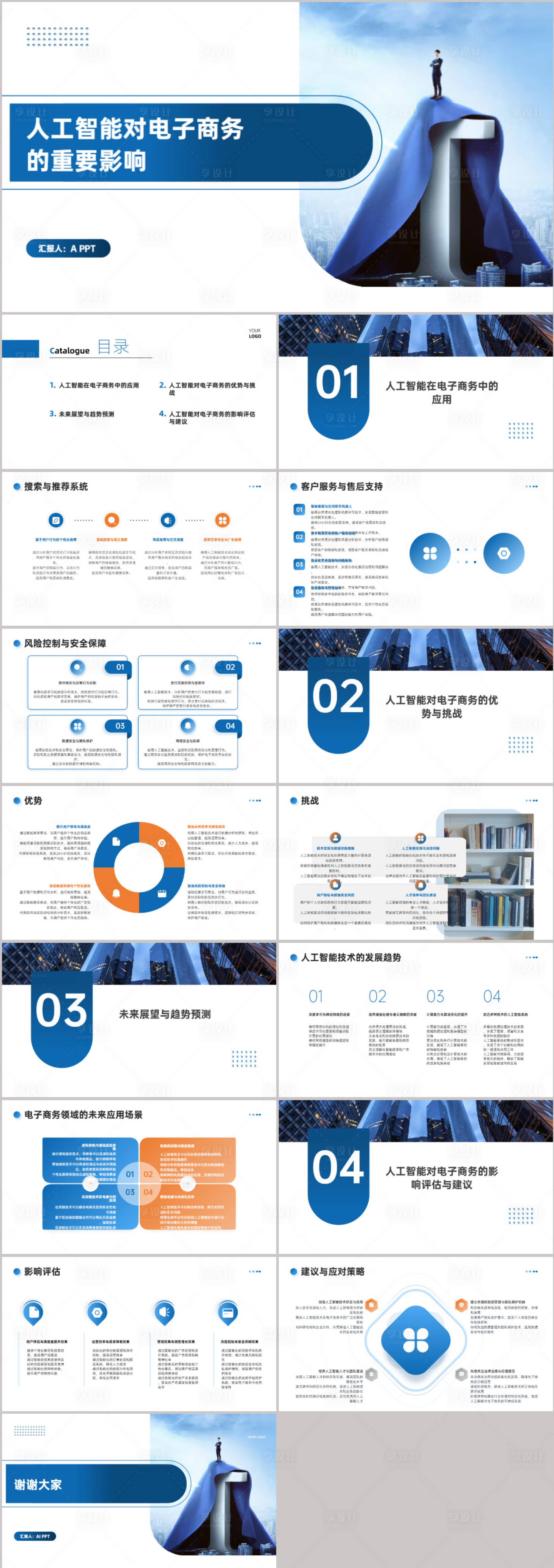 源文件下載【享設計】搜索編號：43060021606989303【人工智能對電子商務的重要影響PPT】