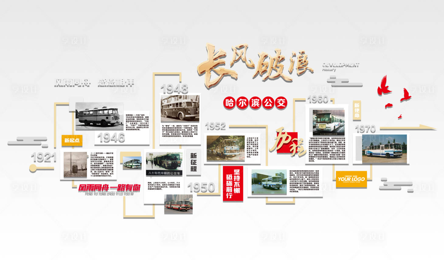 源文件下載【享設(shè)計(jì)】搜索編號(hào)：80230021750588195【形象墻歷程展示】