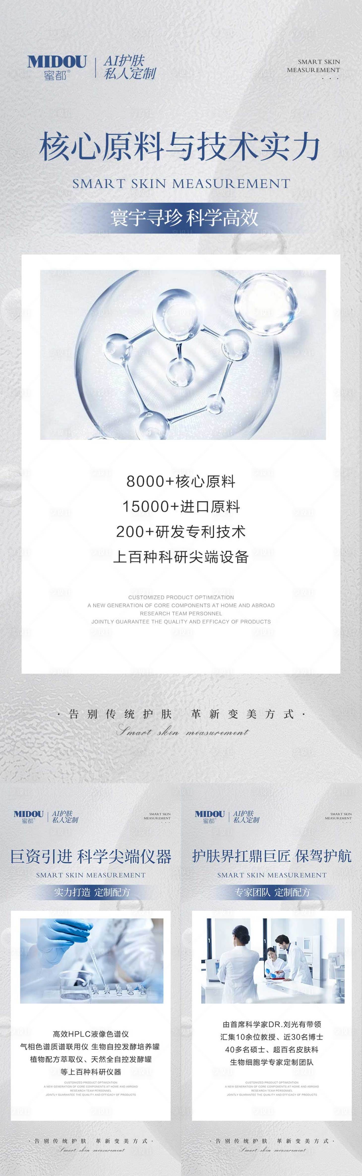 源文件下载【享设计】搜索编号：74640021269043803【微商私人定制护肤品医美成分科研海报】