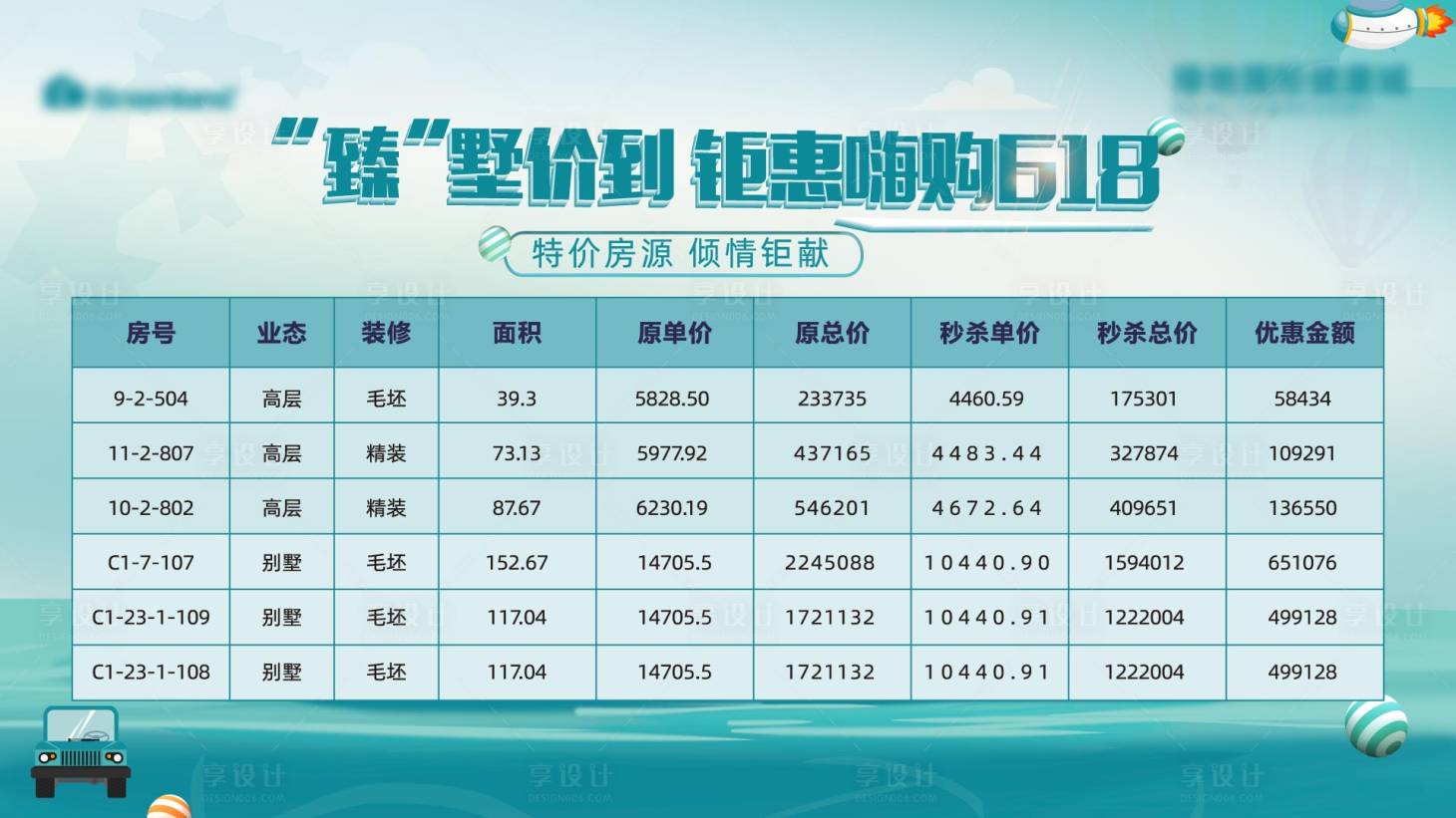 源文件下載【享設計】搜索編號：40260021696354365【地產房源表活動背景板】