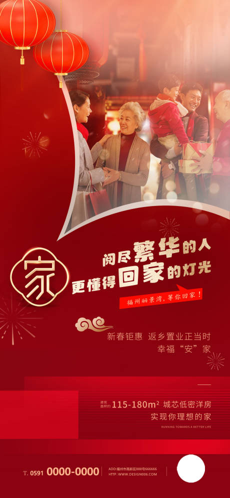 源文件下载【红色喜庆新年返乡置业系列海报】编号：49050021728729720