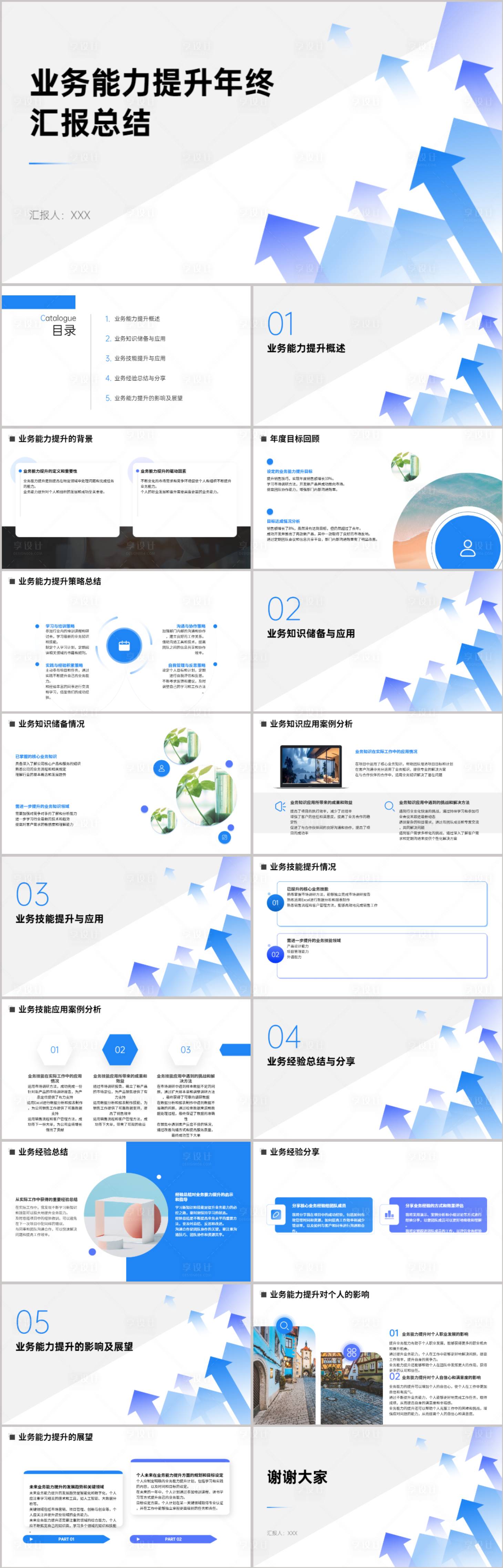 源文件下载【享设计】搜索编号：30120021734929332【业务能力提升年终汇报总结PPT】