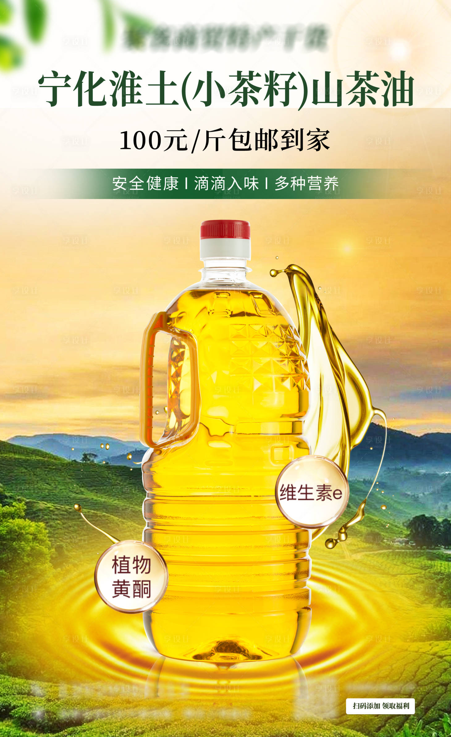 源文件下载【享设计】搜索编号：73160021789311708【茶籽油特产海报】