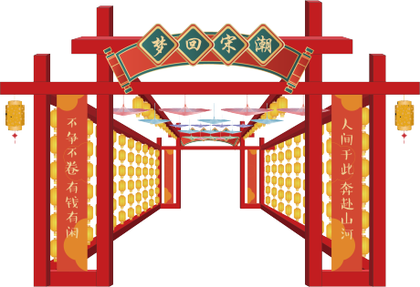 源文件下载【新年国风灯笼长廊美陈】编号：35300021699427028