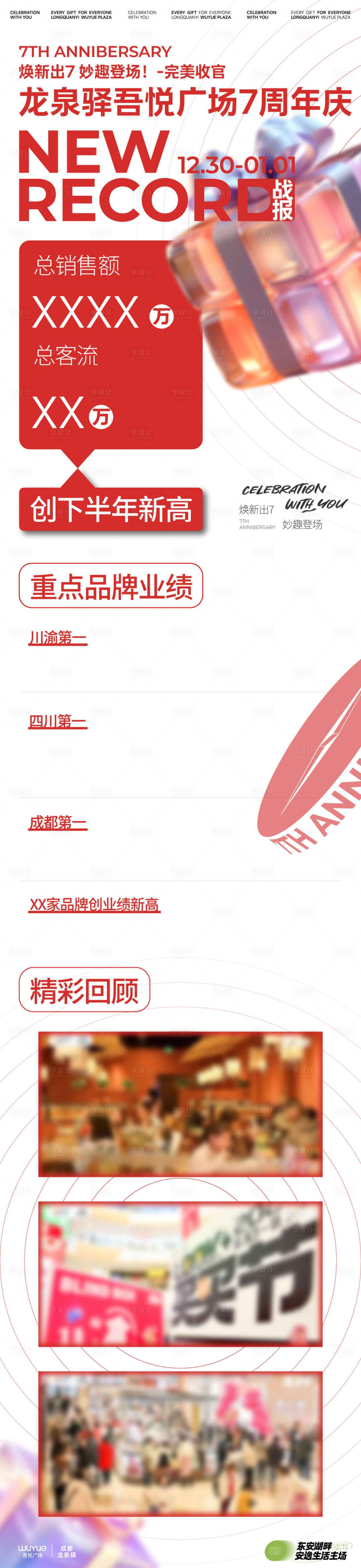 源文件下载【享设计】搜索编号：43110021734707215【商场活动战报长图海报】