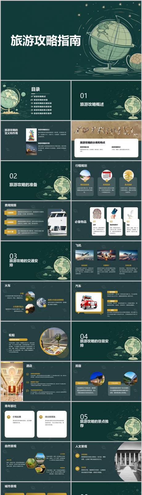 源文件下载【享设计】搜索编号：34760021660774563【旅游攻略指南PPT】