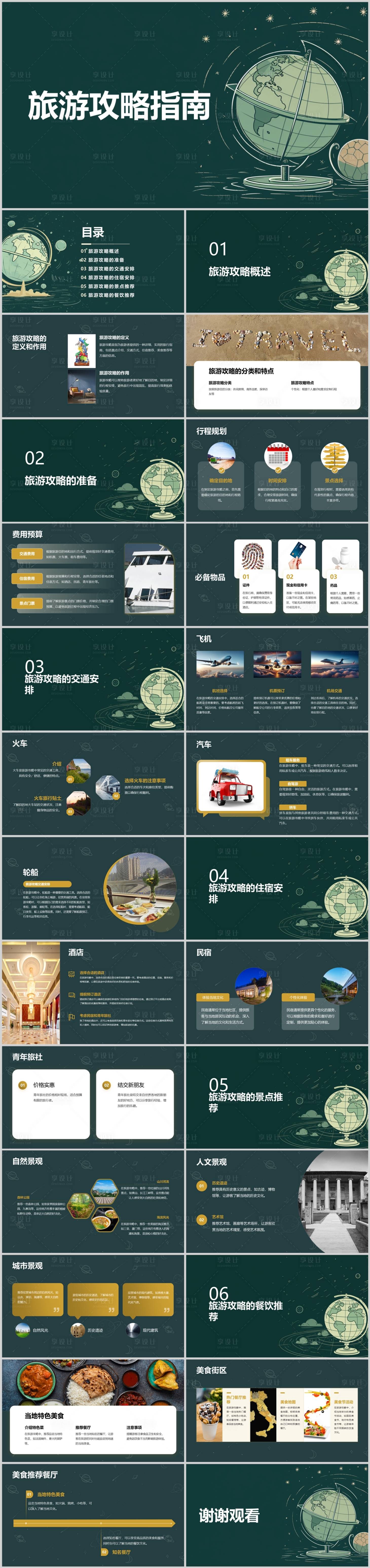 源文件下载【享设计】搜索编号：34760021660774563【旅游攻略指南PPT】