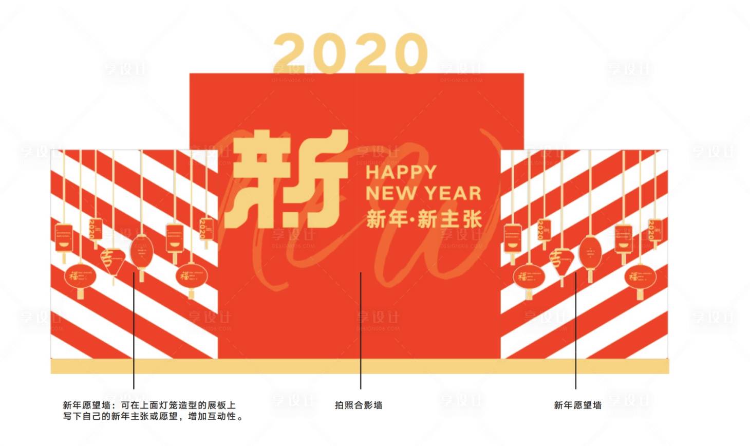 源文件下载【享设计】搜索编号：18630021269852582【新年活动背景板】