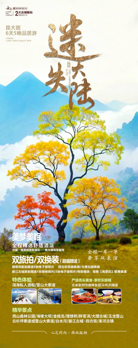 源文件下载【迷失大陆云南旅游长图海报】编号：75570021335543671