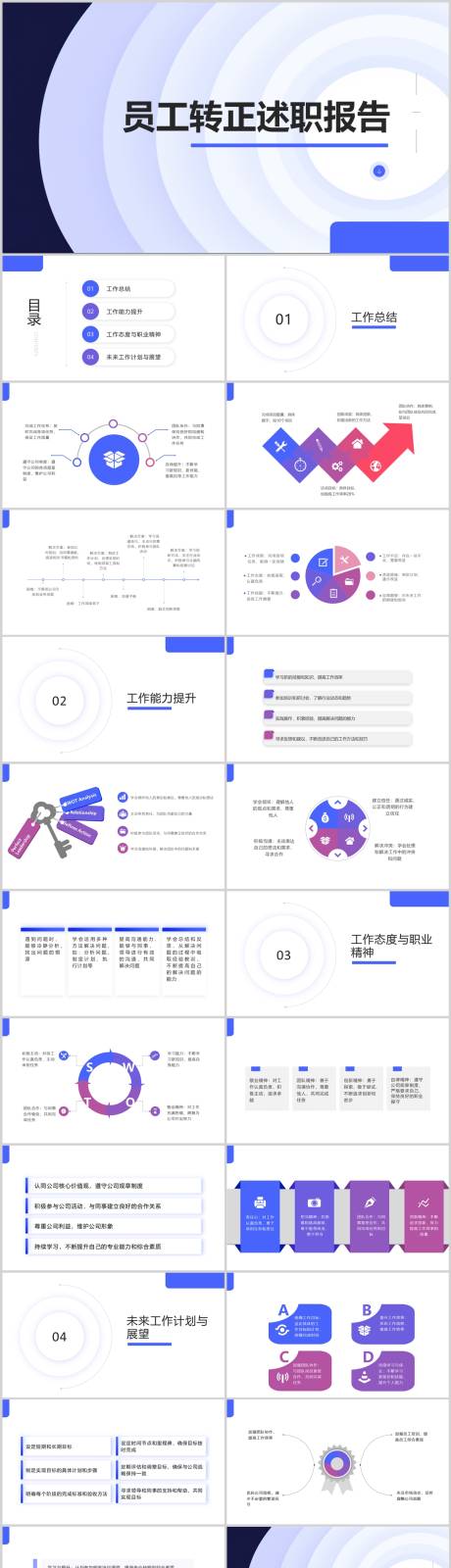 源文件下载【员工转正述职报告PPT】编号：46660021363514699