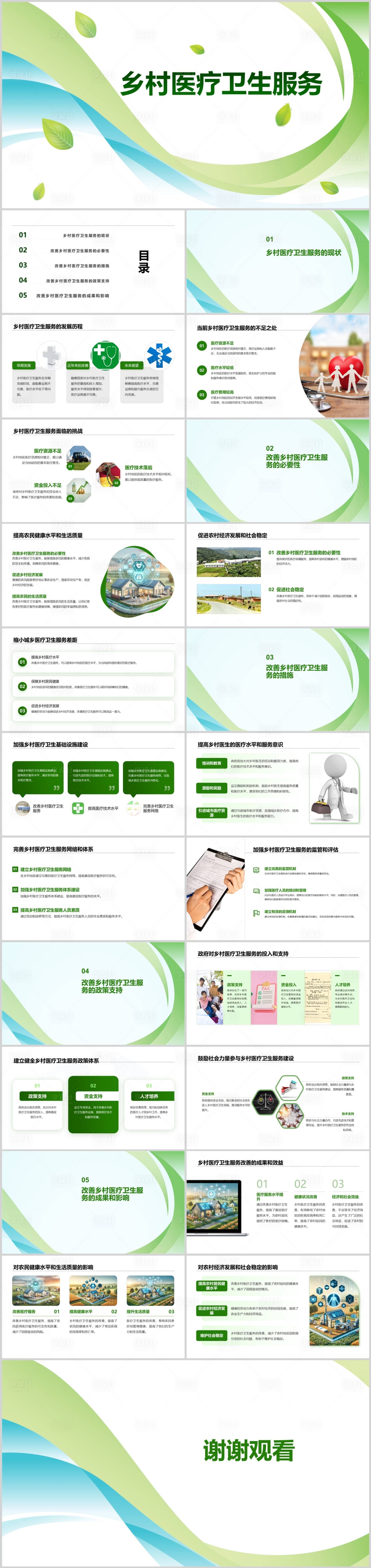 源文件下载【享设计】搜索编号：87520021769428436【乡村医疗卫生服务的改善PPT】