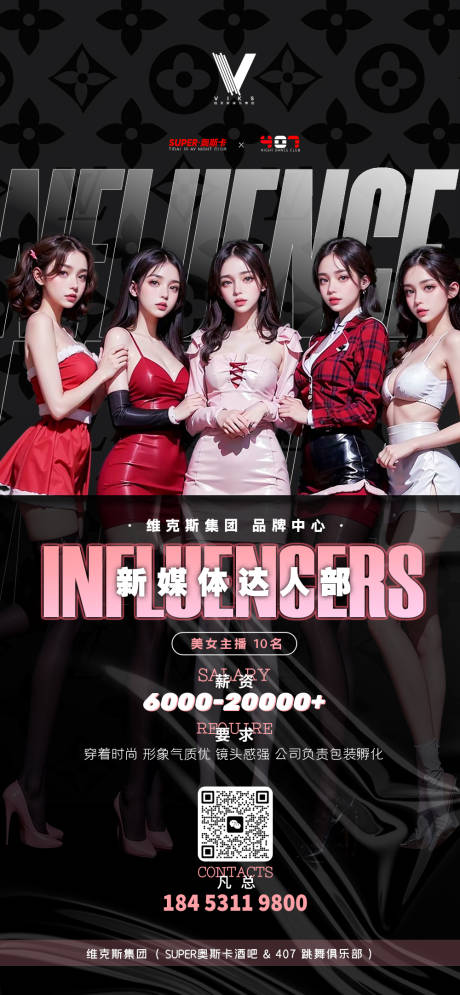 源文件下載【酒吧美女主播招聘海報】編號：28540021359022586