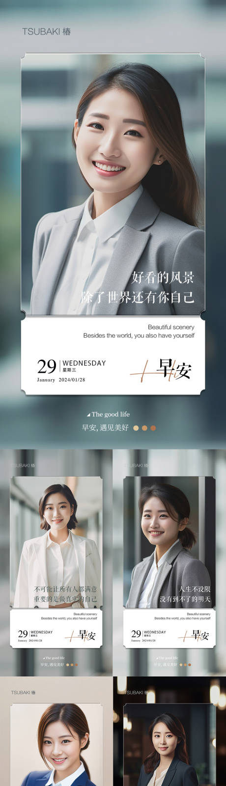 源文件下载【享设计】搜索编号：56040021887882246【早安职场篇系列海报】